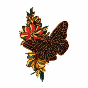 Dekorační mandala "motýl a květ"